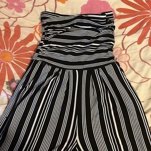 Black and white romper strapless